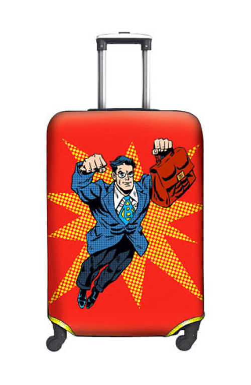 SUITCASE COVER Superhero Businessman